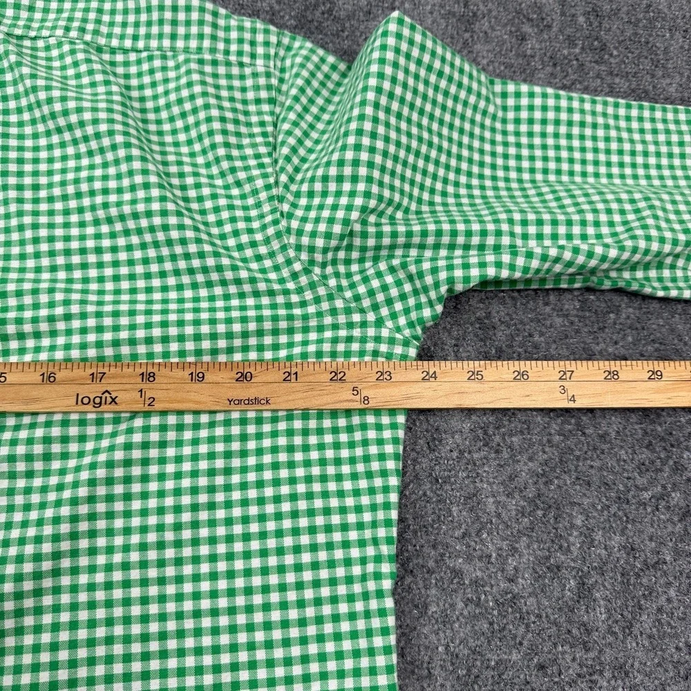Polo Ralph Lauren Classic Fit Shirt Mens Large Green White Gingham Button Down